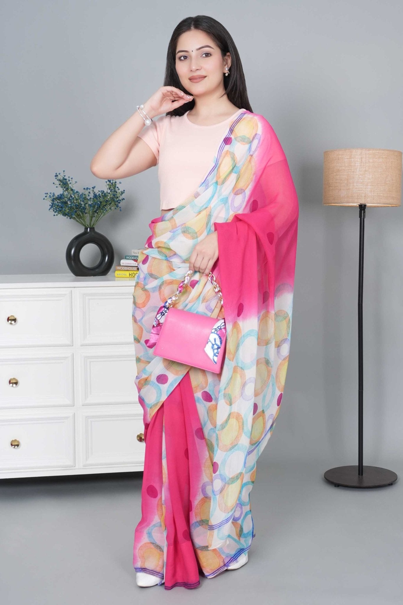 Salmon pink Rib Crop Tshirt Blouse [ 100% USA HQ Cotton, 280 GSM non transparent fabric ] - Rib crop tshirt blouse