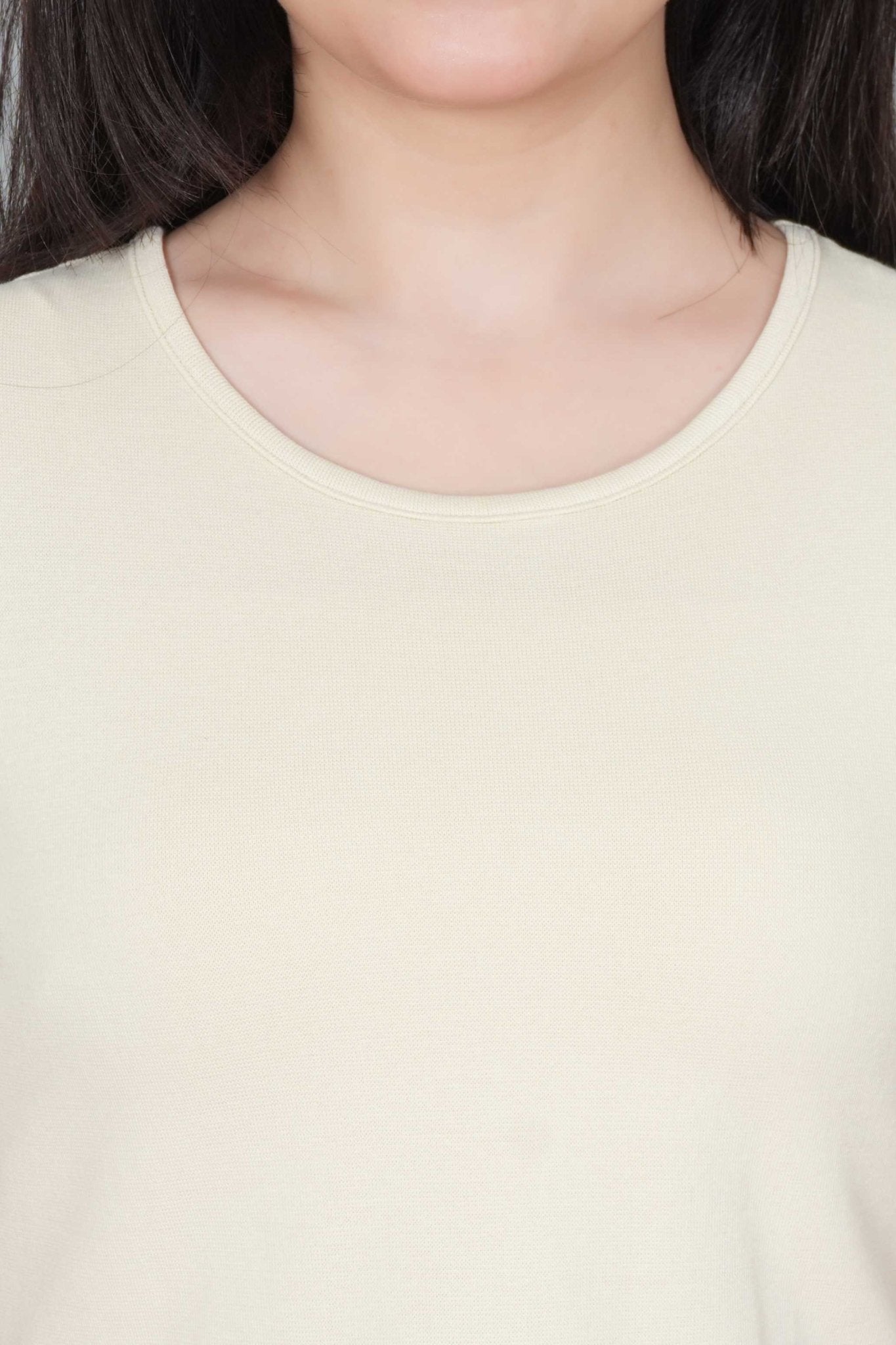 Sand Rib Crop Tshirt Blouse [ 100% USA HQ Cotton, 280 GSM non transparent fabric ] - Rib crop tshirt blouse