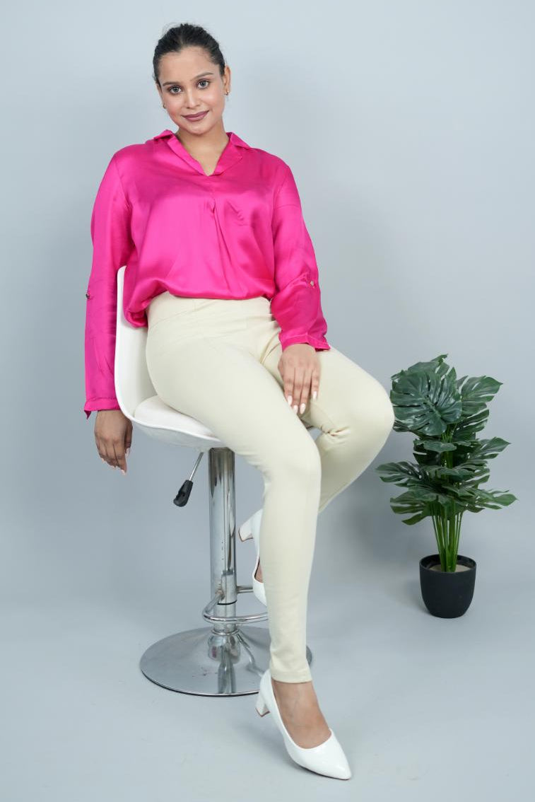 Sand stretchable biowash cotton jegging pant with superior elastic belt. - Milano jegging pants