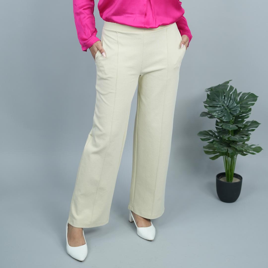 Sand stretchable biowash USA HQ cotton extra flare fit pant with superior elastic belt. - Milano extra flare fit pants