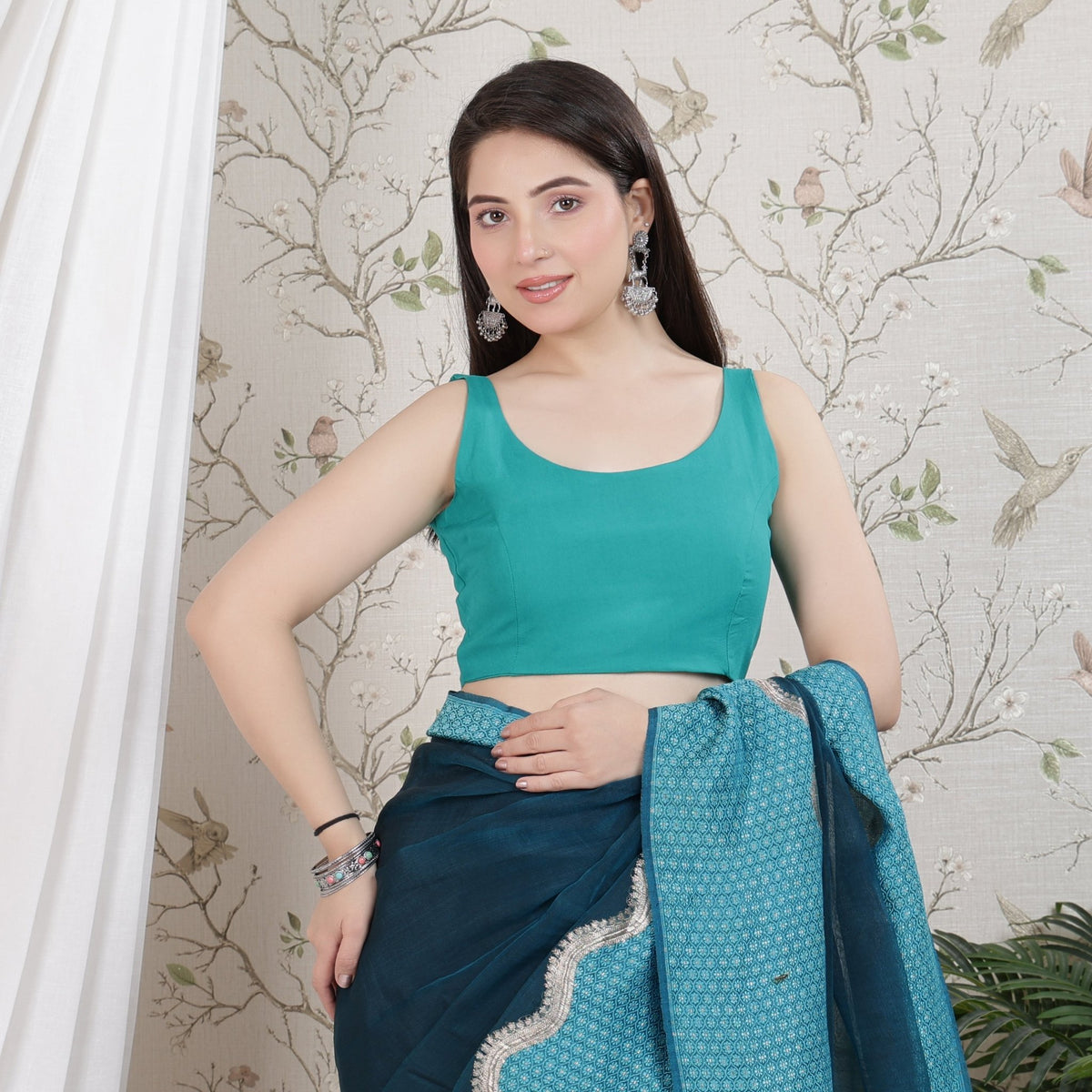 Sea green rayon blouse [ Premium 100% Rayon, Liva Certified ] -Rayon blouse