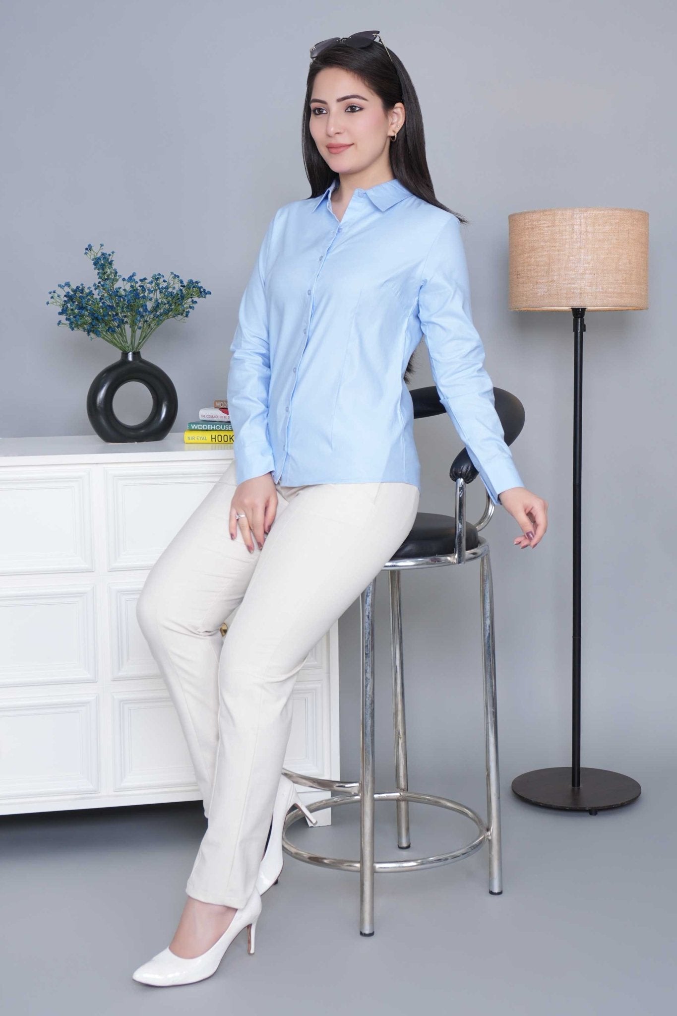 Sky blue cotton shirt - Cotton shirt