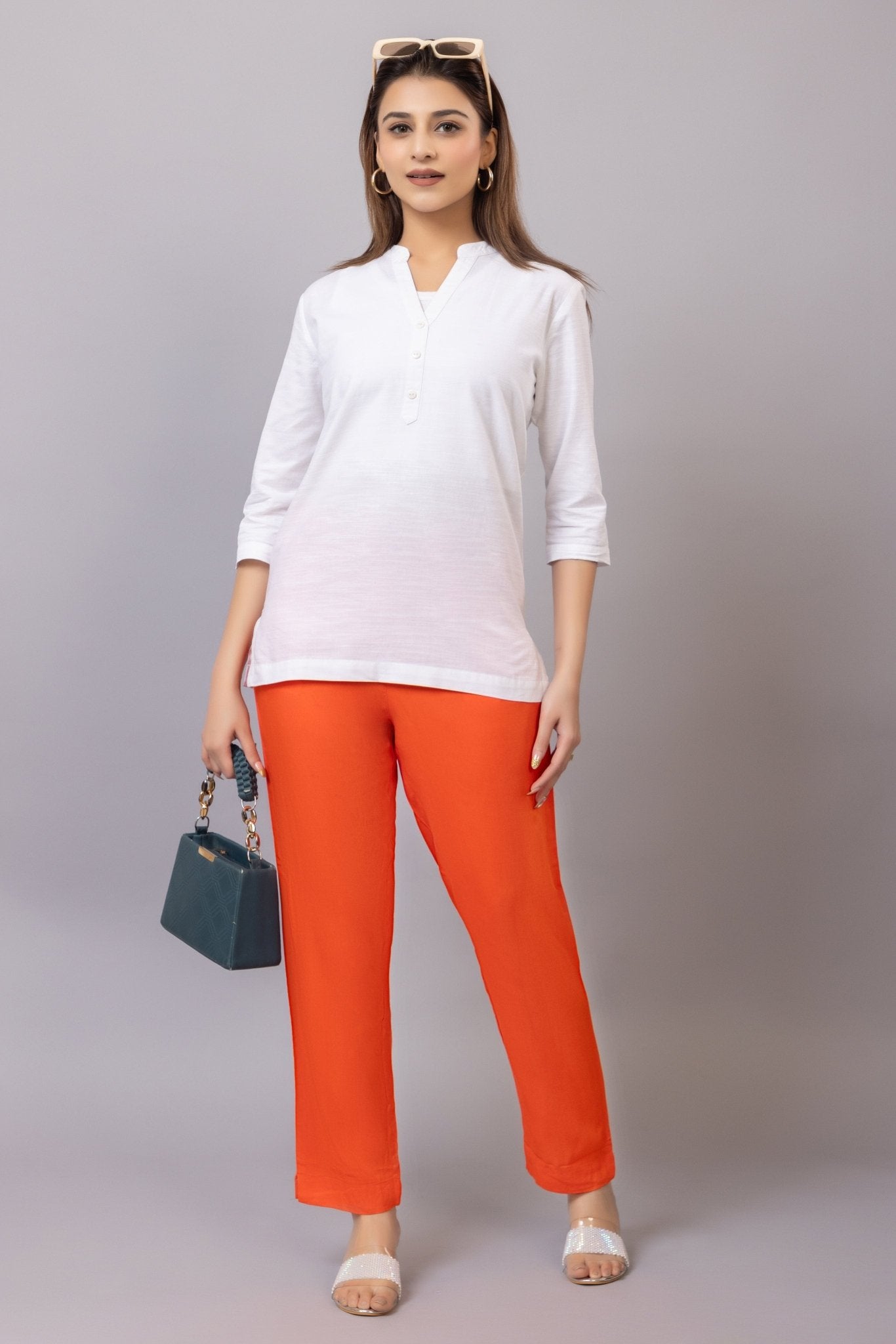 Spicy orange rayon pant [ 100% Rayon, Liva Certified ] - Rayon pants