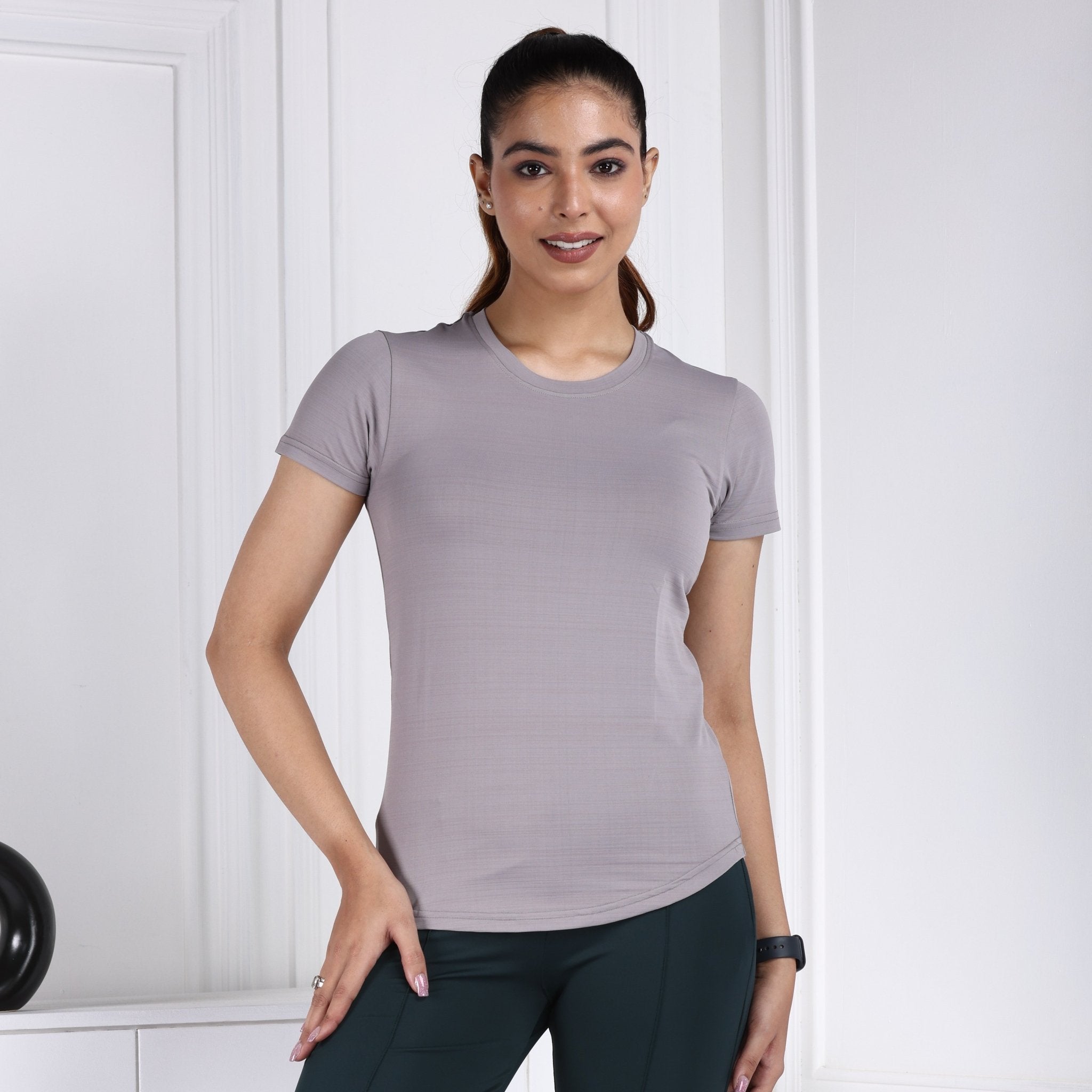 Stretchable Yoga Active T Shirt [Pack of 3 at just 1499] - Dark green active t shirt