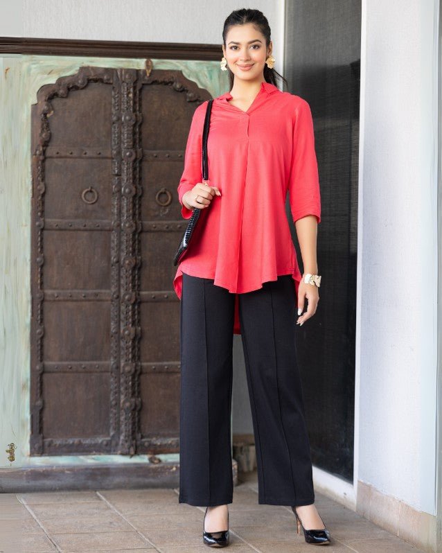 Tea berry rayon flare top [ 100% Rayon, Liva Certified ] - Rayon flare top