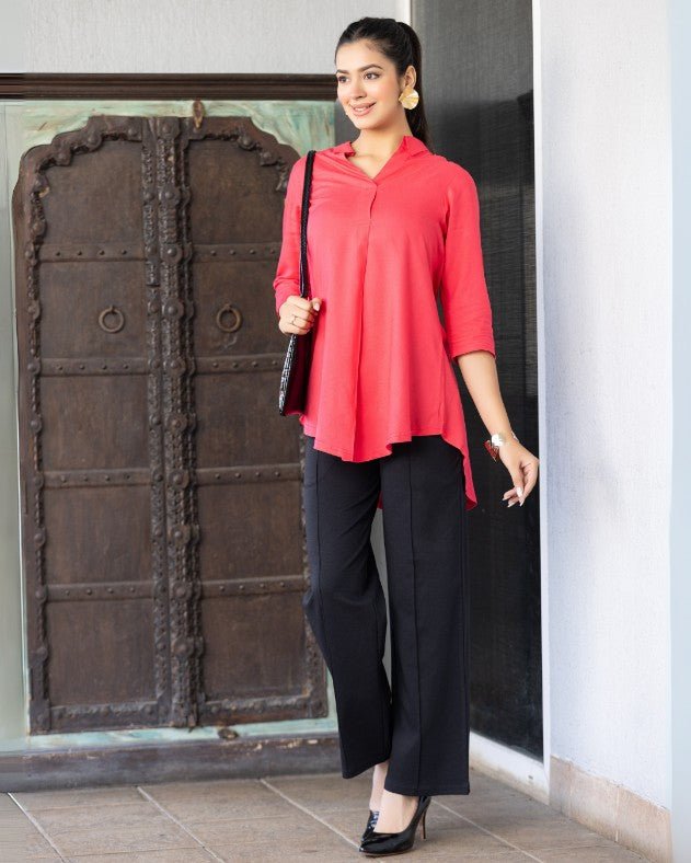 Tea berry rayon flare top [ 100% Rayon, Liva Certified ] - Rayon flare top