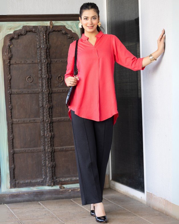 Tea berry rayon flare top [ 100% Rayon, Liva Certified ] - Rayon flare top