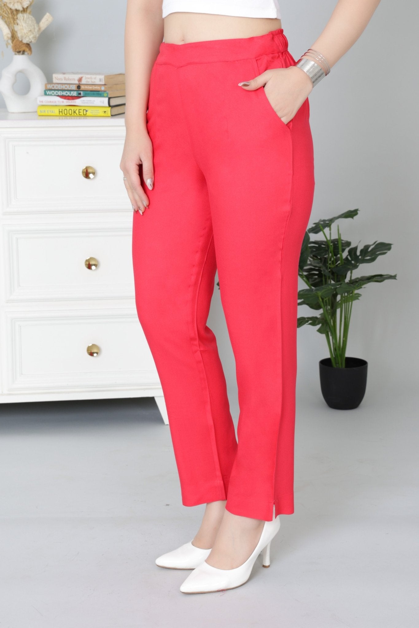 Tea berry rayon pant [ 100% Rayon, Liva Certified ] - Rayon pants