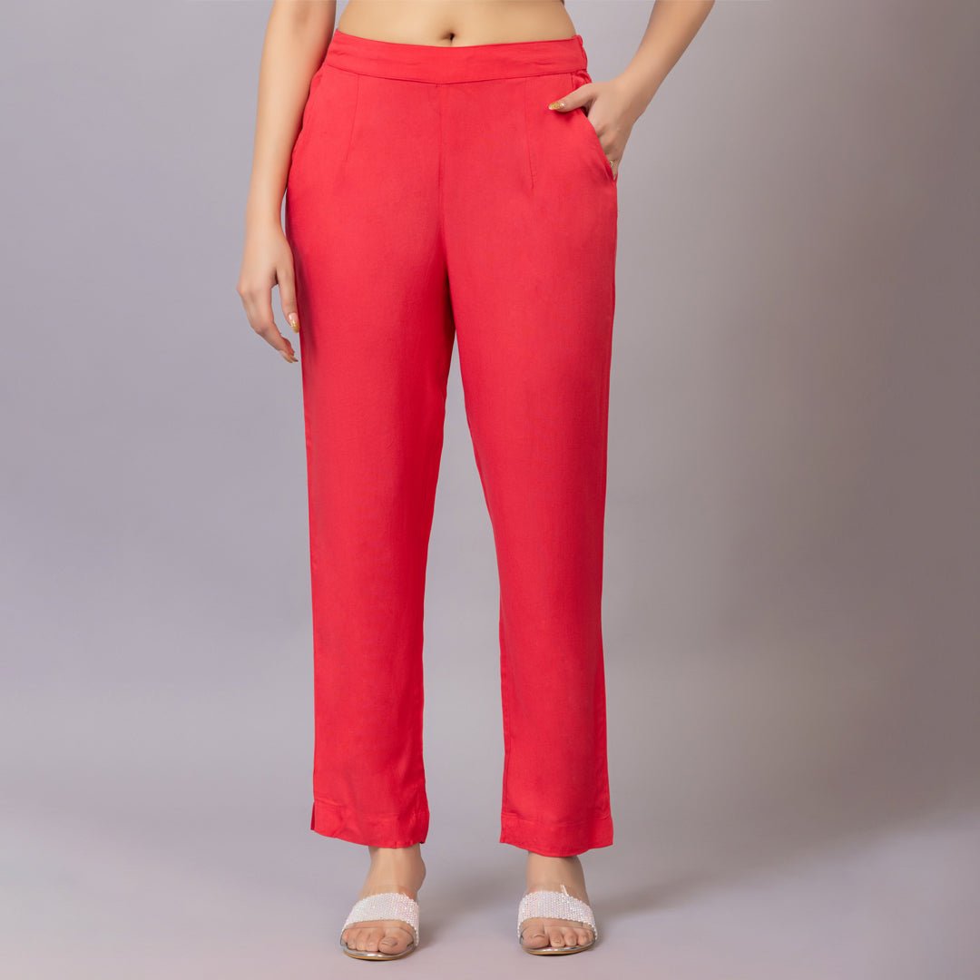 Tea berry rayon pant [ 100% Rayon, Liva Certified ] - Rayon pants