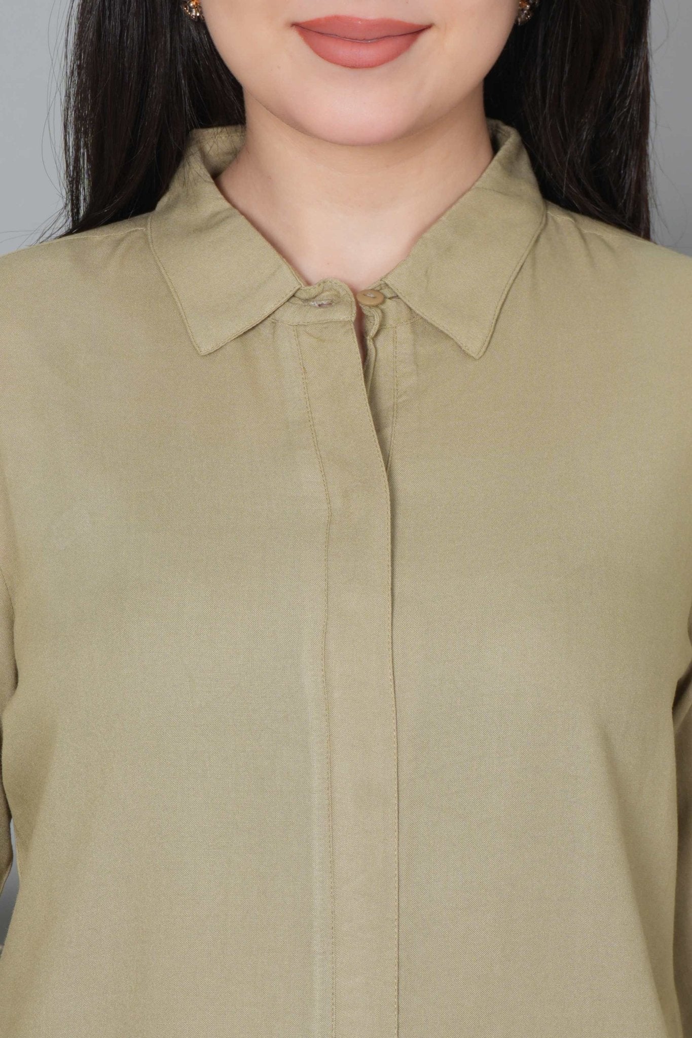 Tea leaf long hemline shirt [ 100% Rayon, Liva Certified ] - Long hemline shirt