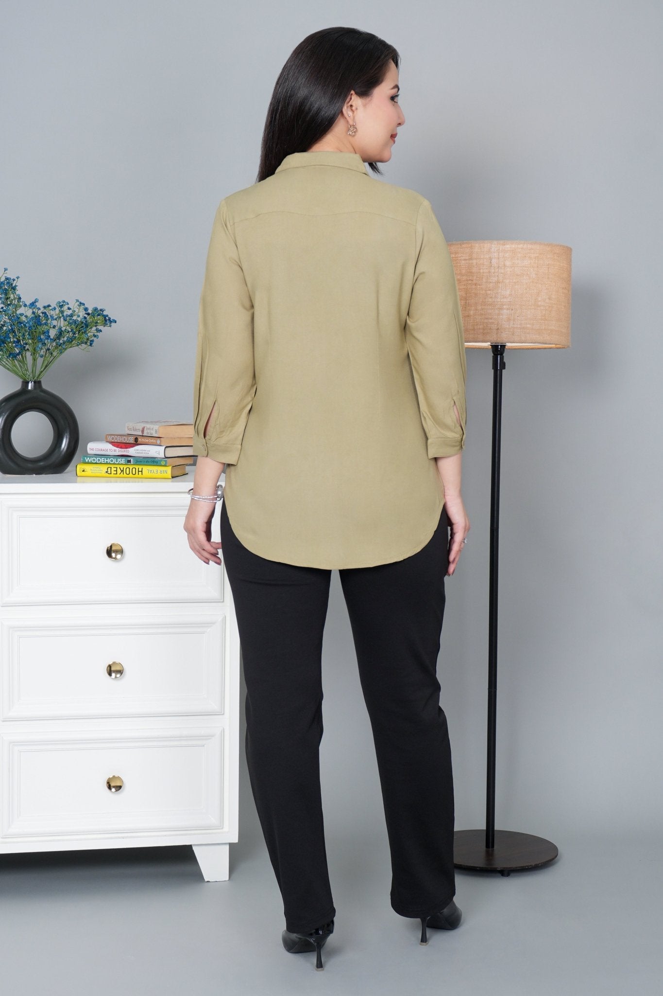 Tea leaf long hemline shirt [ 100% Rayon, Liva Certified ] - Long hemline shirt