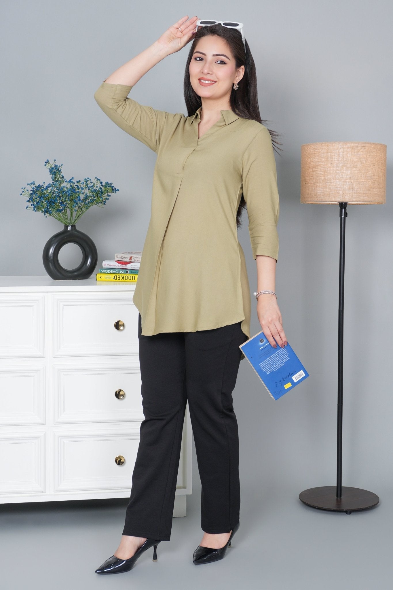Tea leaf rayon flare top [ 100% Rayon, Liva Certified ] - Rayon flare top