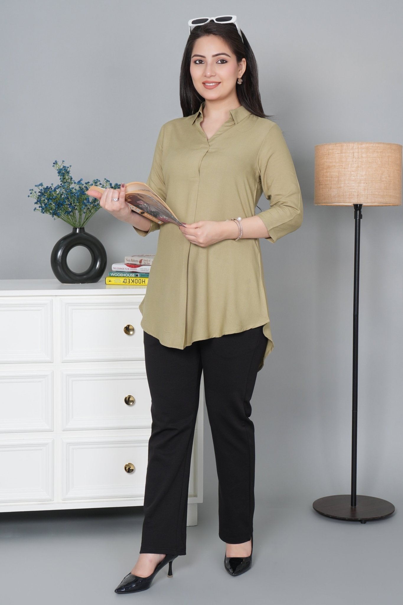 Tea leaf rayon flare top [ 100% Rayon, Liva Certified ] - Rayon flare top