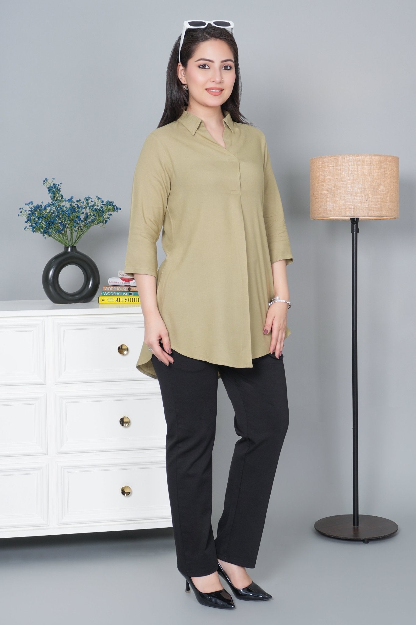 Tea leaf rayon flare top [ 100% Rayon, Liva Certified ] - Rayon flare top