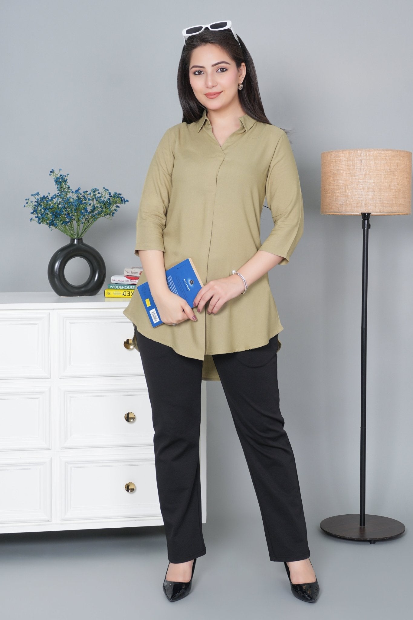 Tea leaf rayon flare top [ 100% Rayon, Liva Certified ] - Rayon flare top