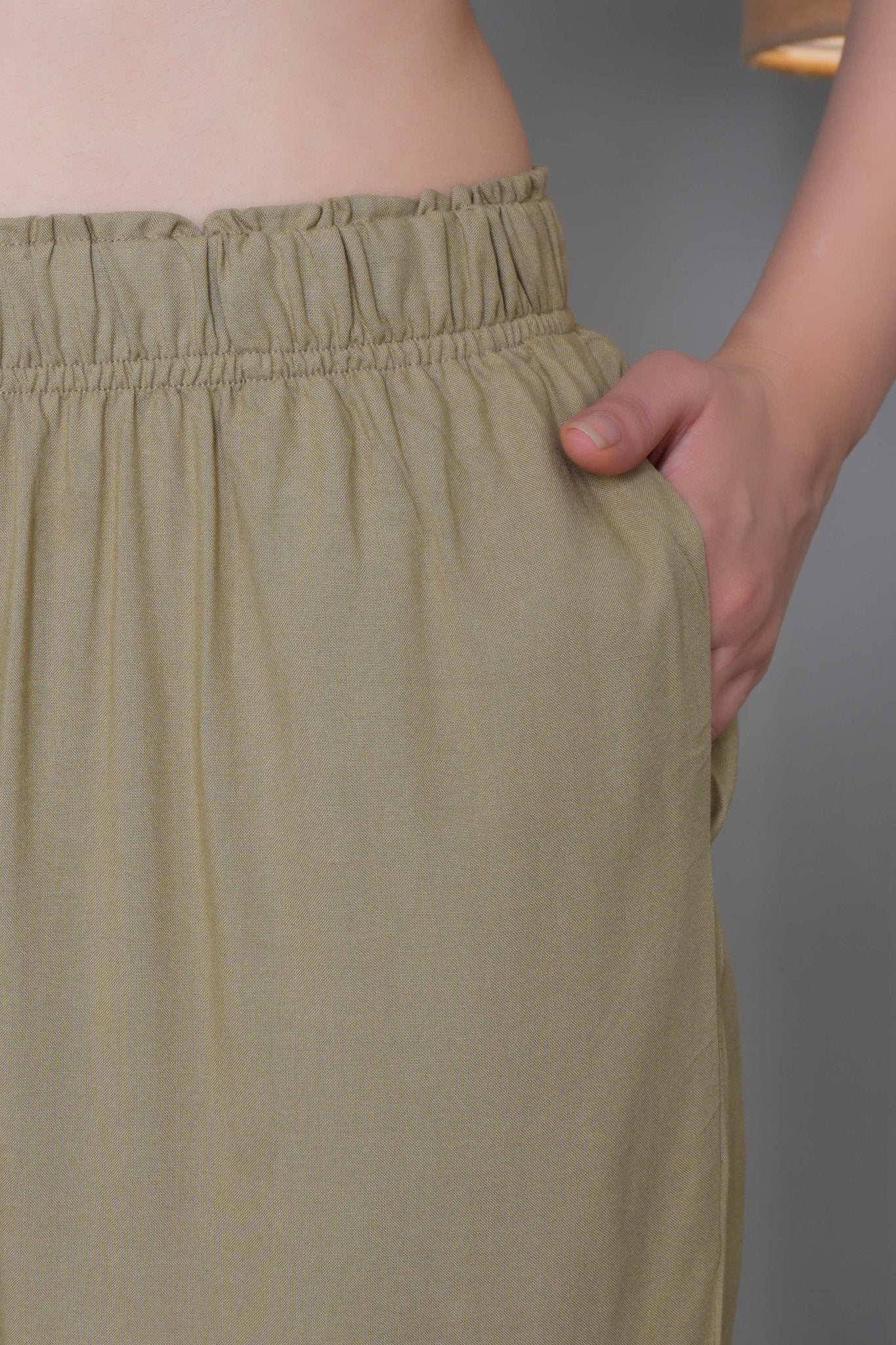 Tea leaf rayon palazzo [ 100% Rayon, Liva Certified ] - Palazzo