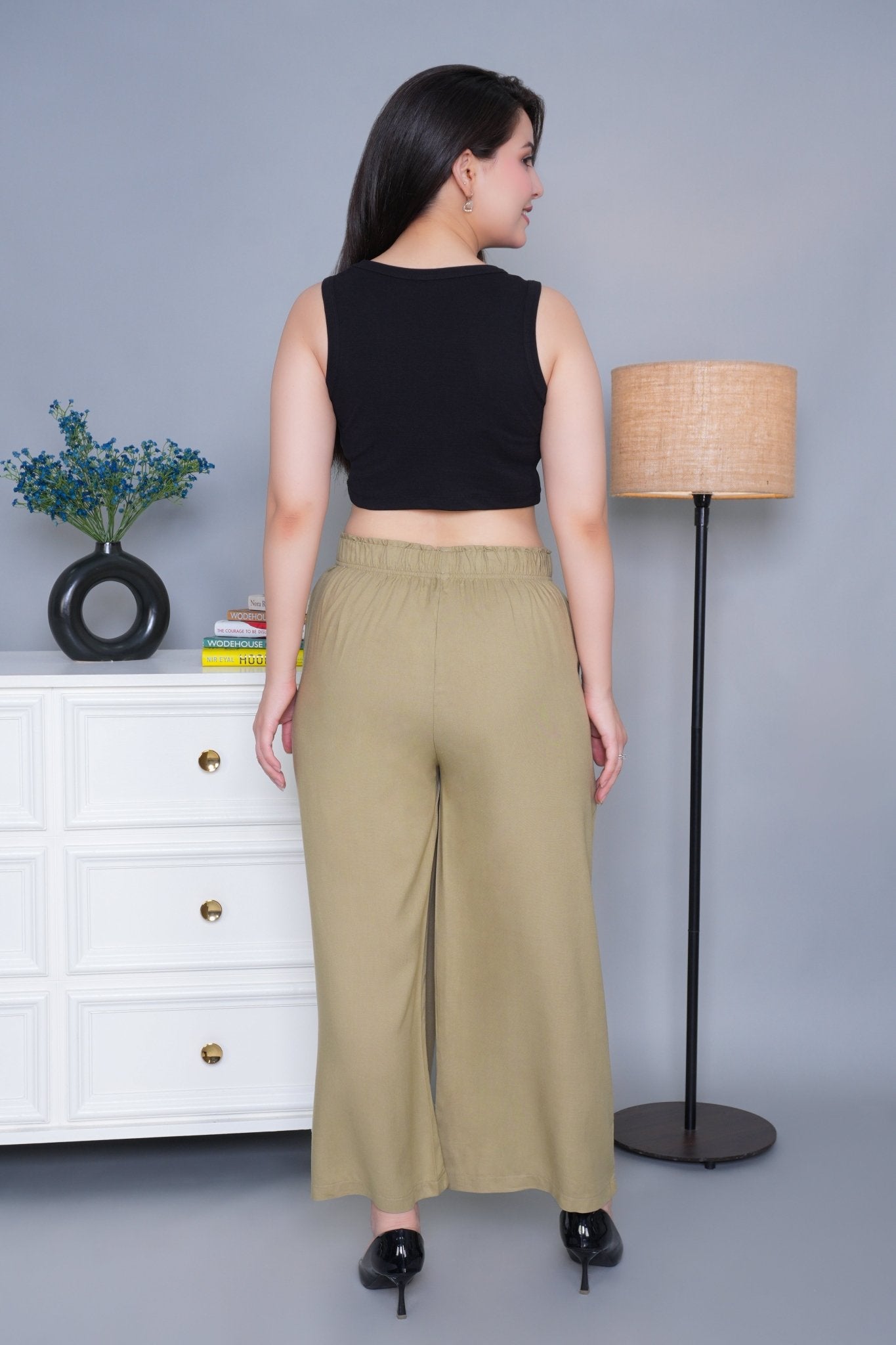 Tea leaf rayon palazzo [ 100% Rayon, Liva Certified ] - Palazzo