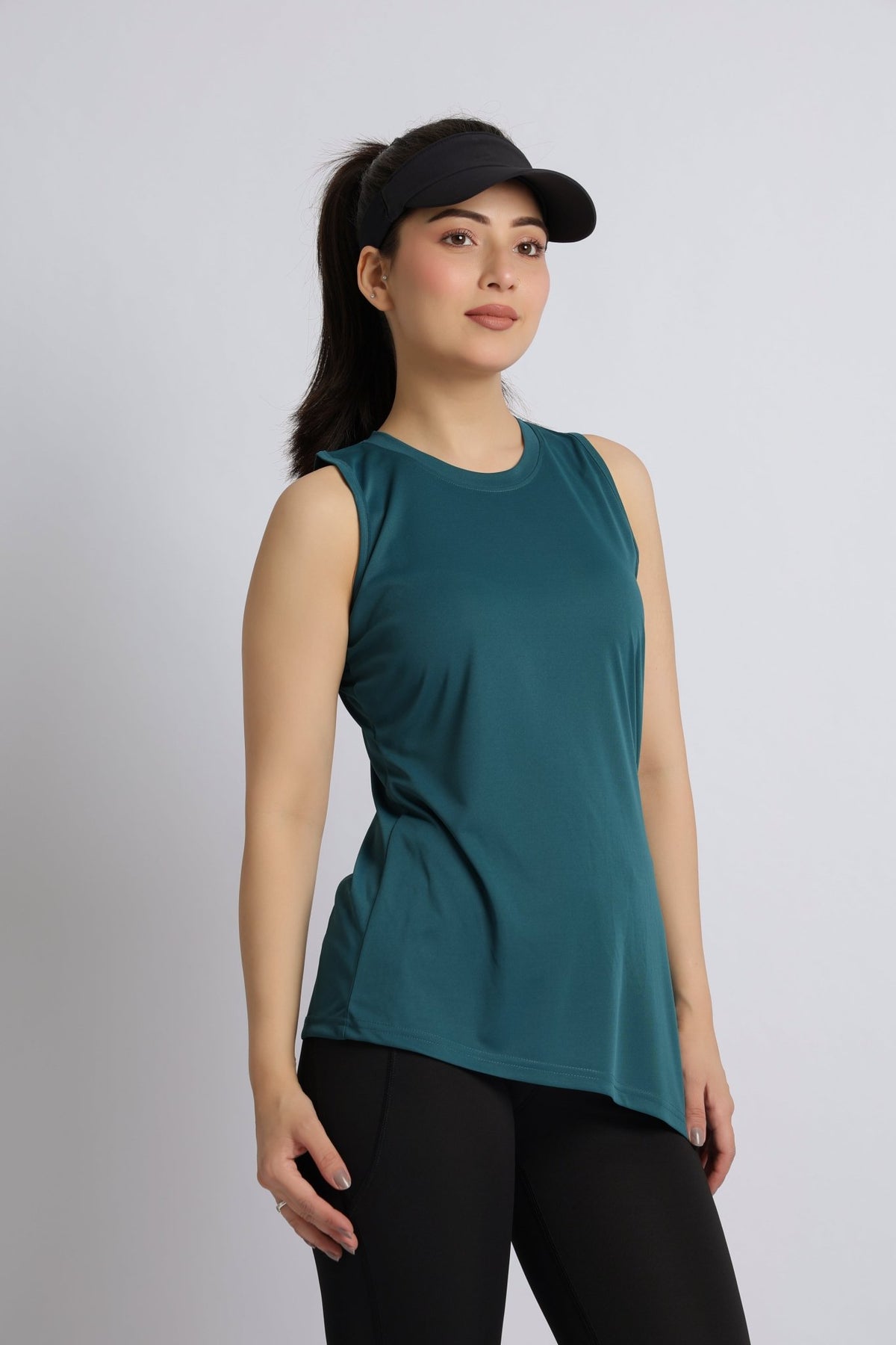 Teal active drape flow vest -Active drape flow vest