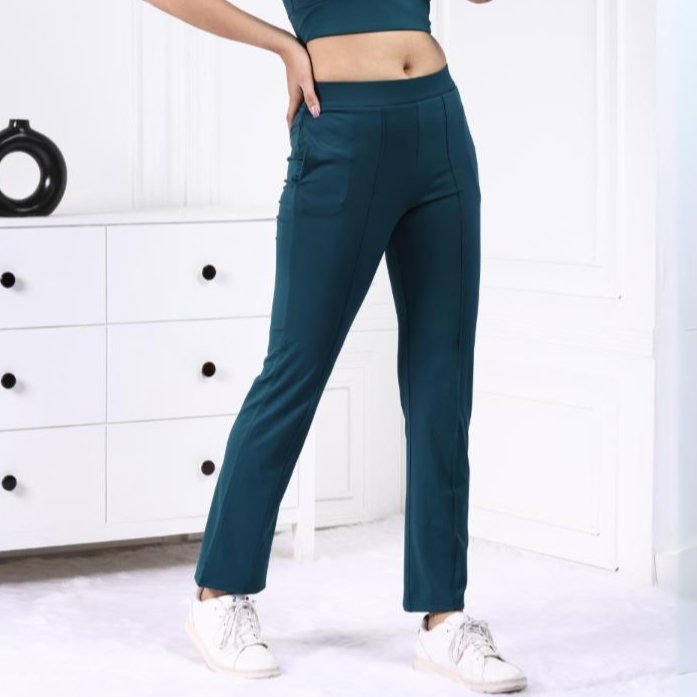 Teal Active Yoga Pant Straight fit - Active cigarette pencil pants