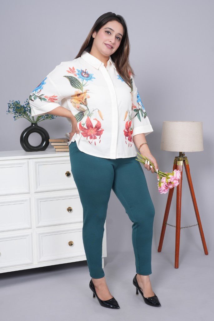 Teal cotton legging - Cotton leggings