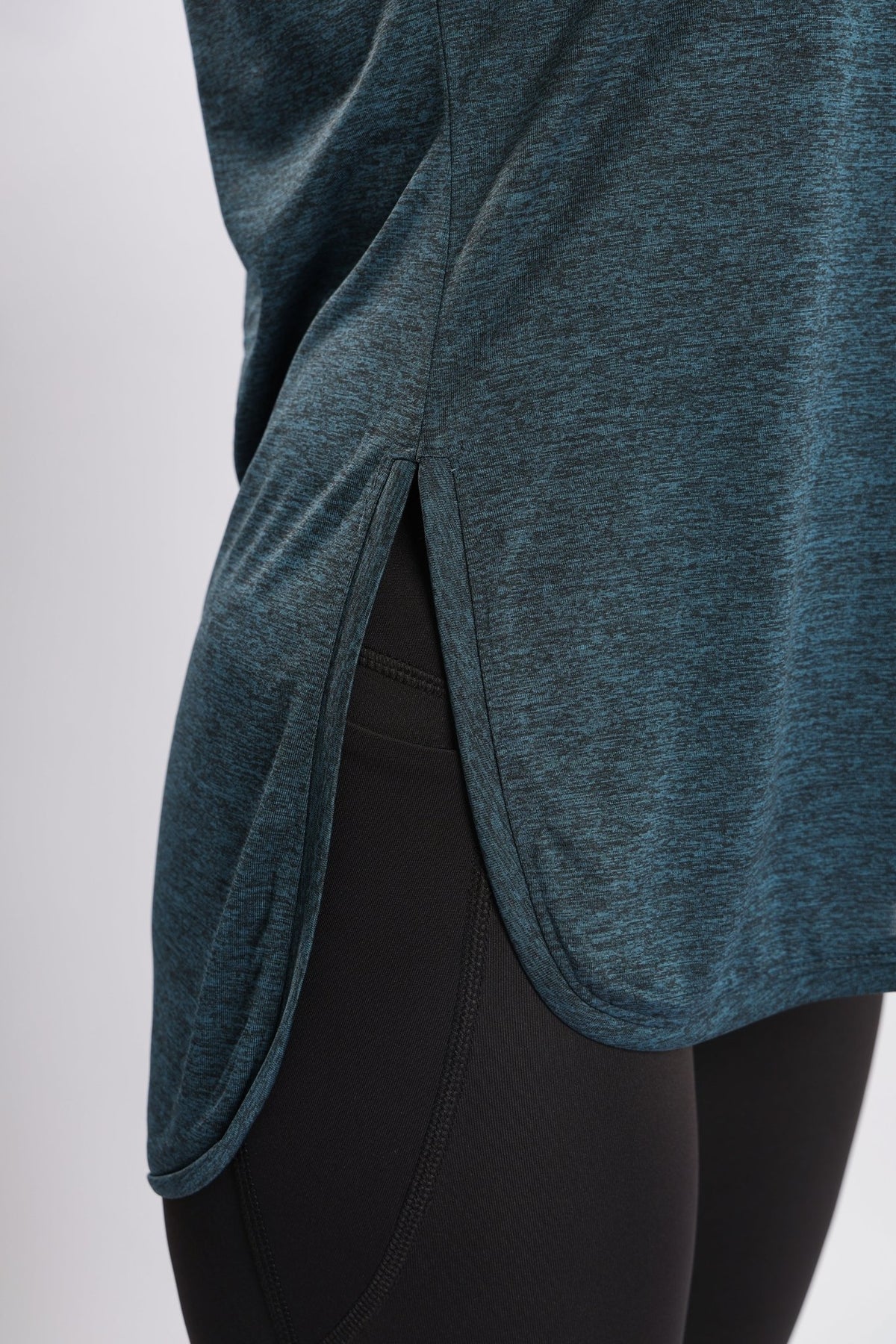 Teal melange active longline vest -Active longline vest