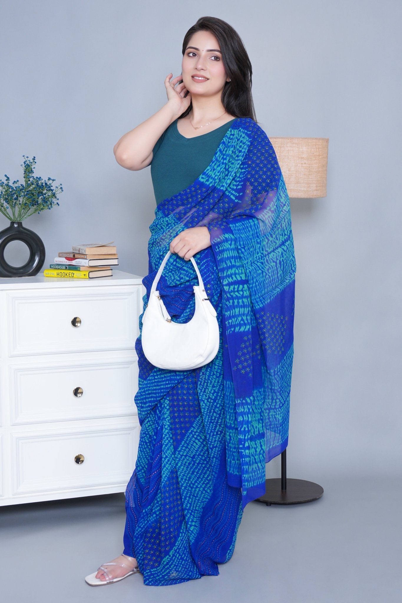 Teal Rib Blouse [ 100% USA HQ Cotton, 280 GSM non transparent fabric ] - Rib blouse