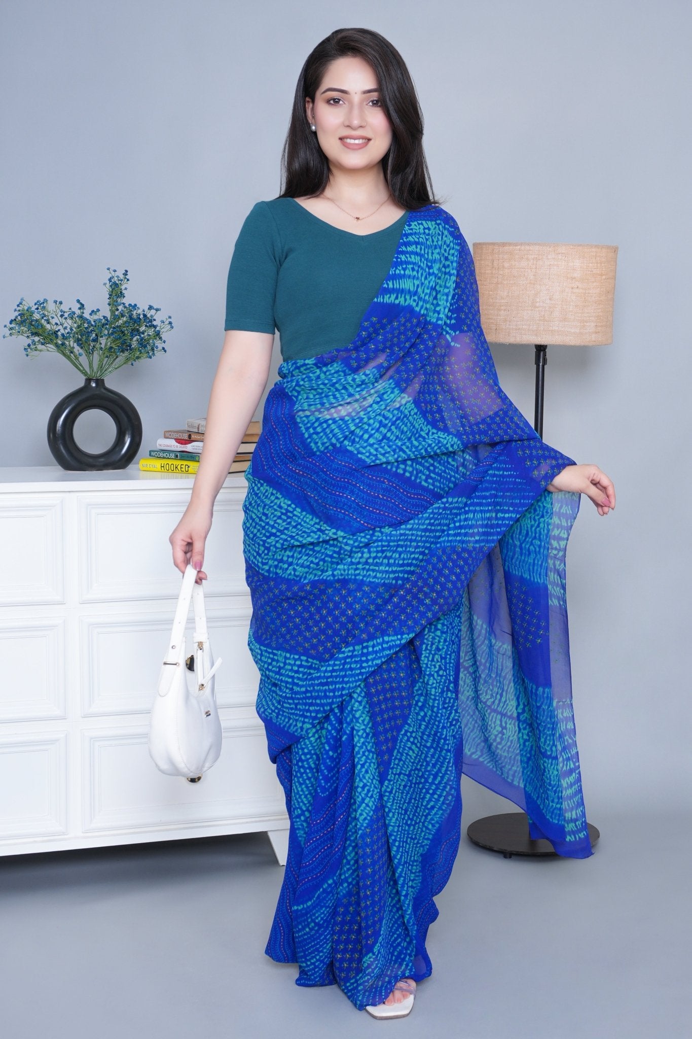 Teal Rib Blouse [ 100% USA HQ Cotton, 280 GSM non transparent fabric ] - Rib blouse