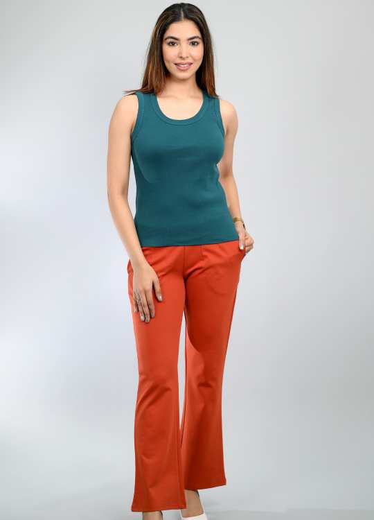 Teal Rib Top [ 280 GSM non transparent fabric ] -Rib tops