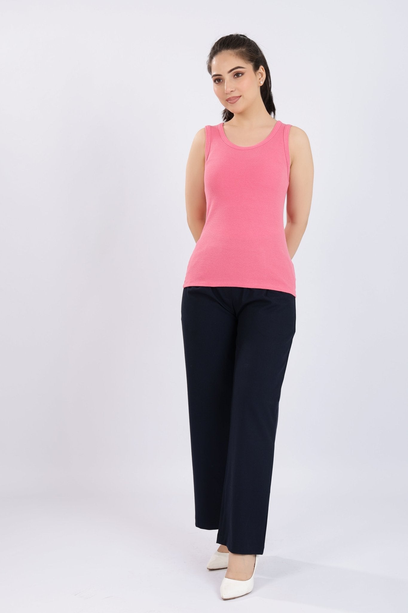 Tutu Pink Rib Top [ 280 GSM non transparent fabric ] -Rib top