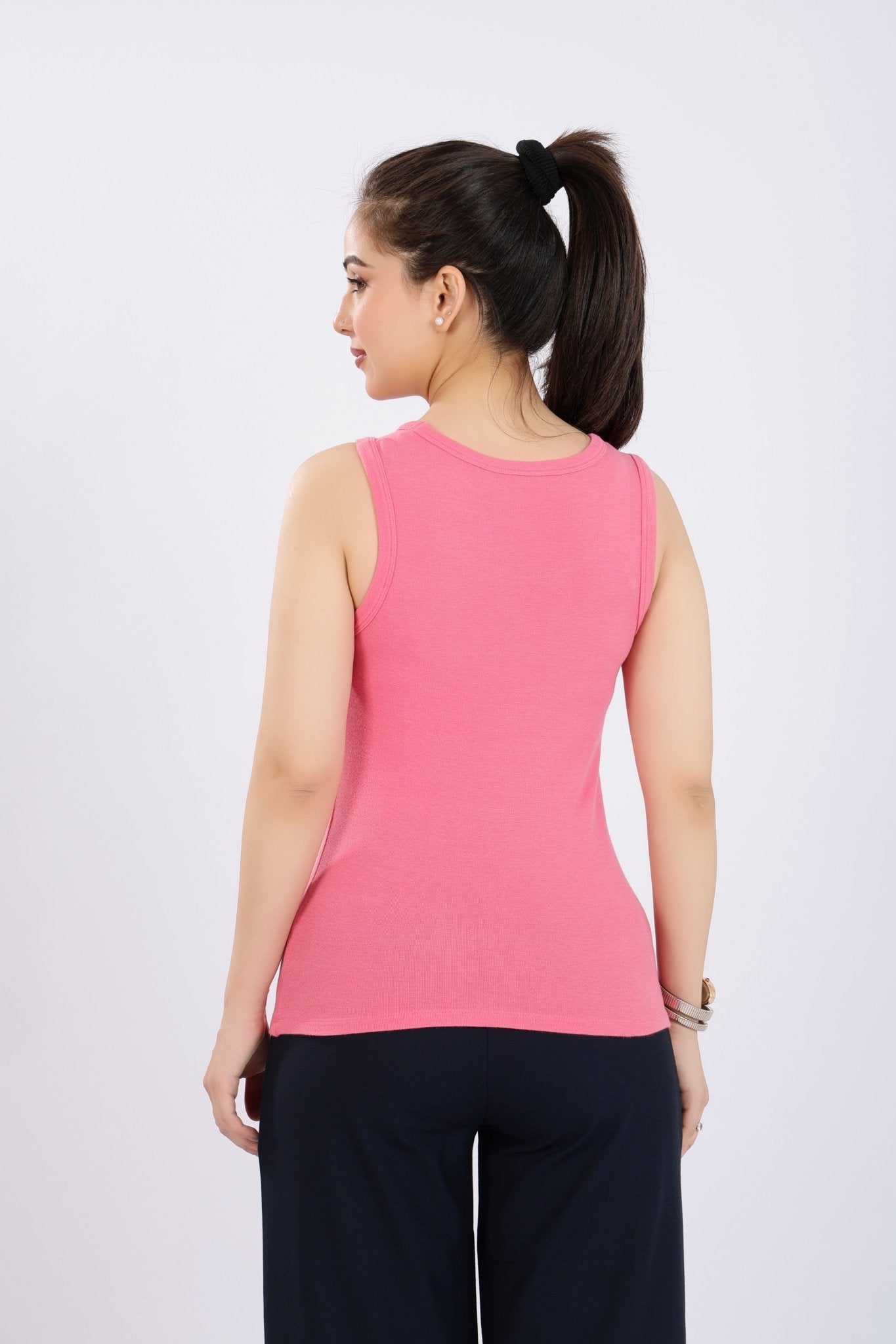 Tutu Pink Rib Top [ 280 GSM non transparent fabric ] -Rib top