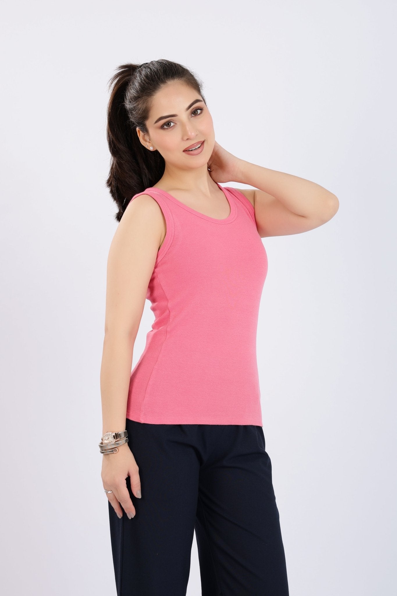 Tutu Pink Rib Top [ 280 GSM non transparent fabric ] -Rib top
