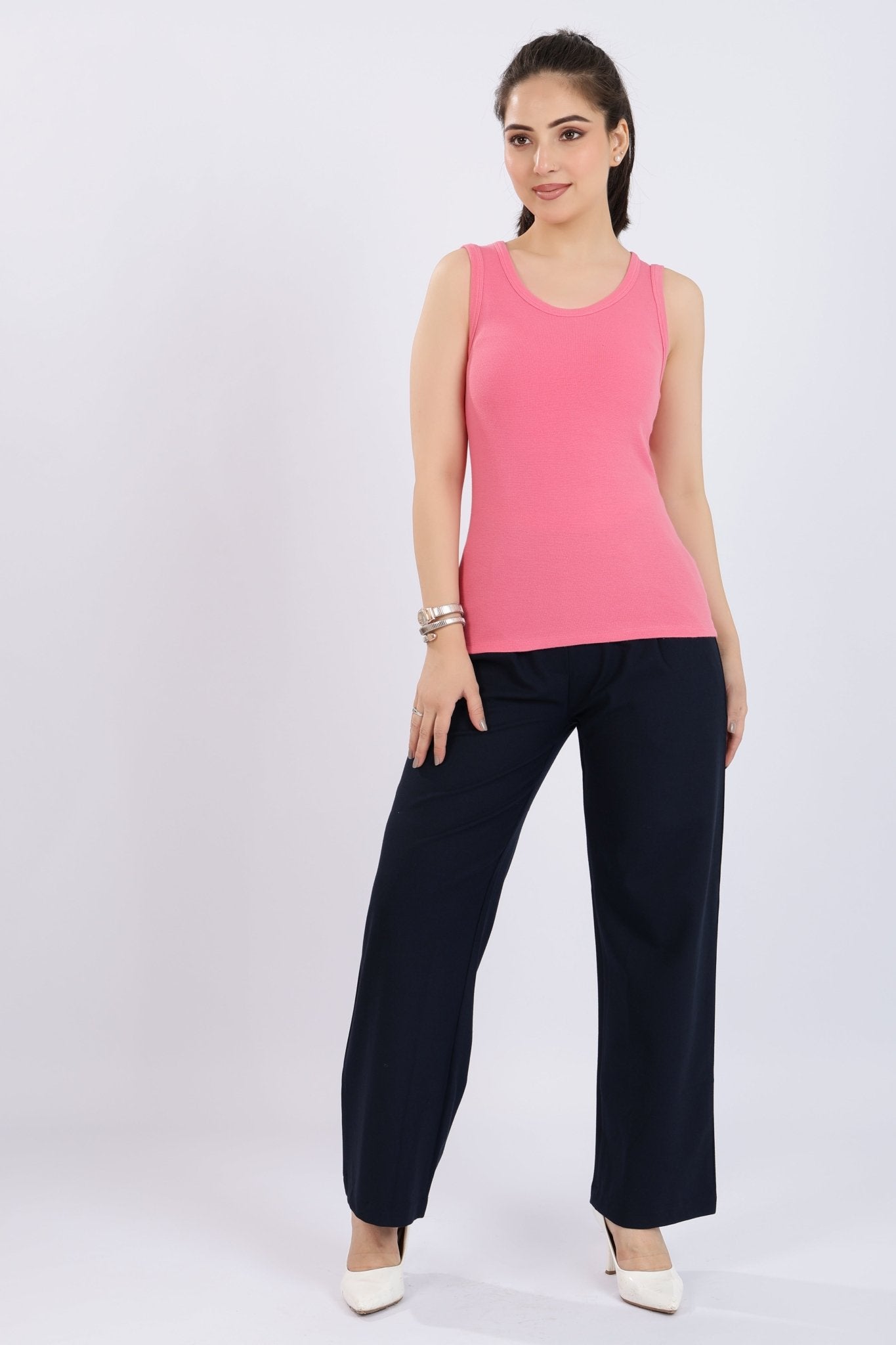 Tutu Pink Rib Top [ 280 GSM non transparent fabric ] -Rib top