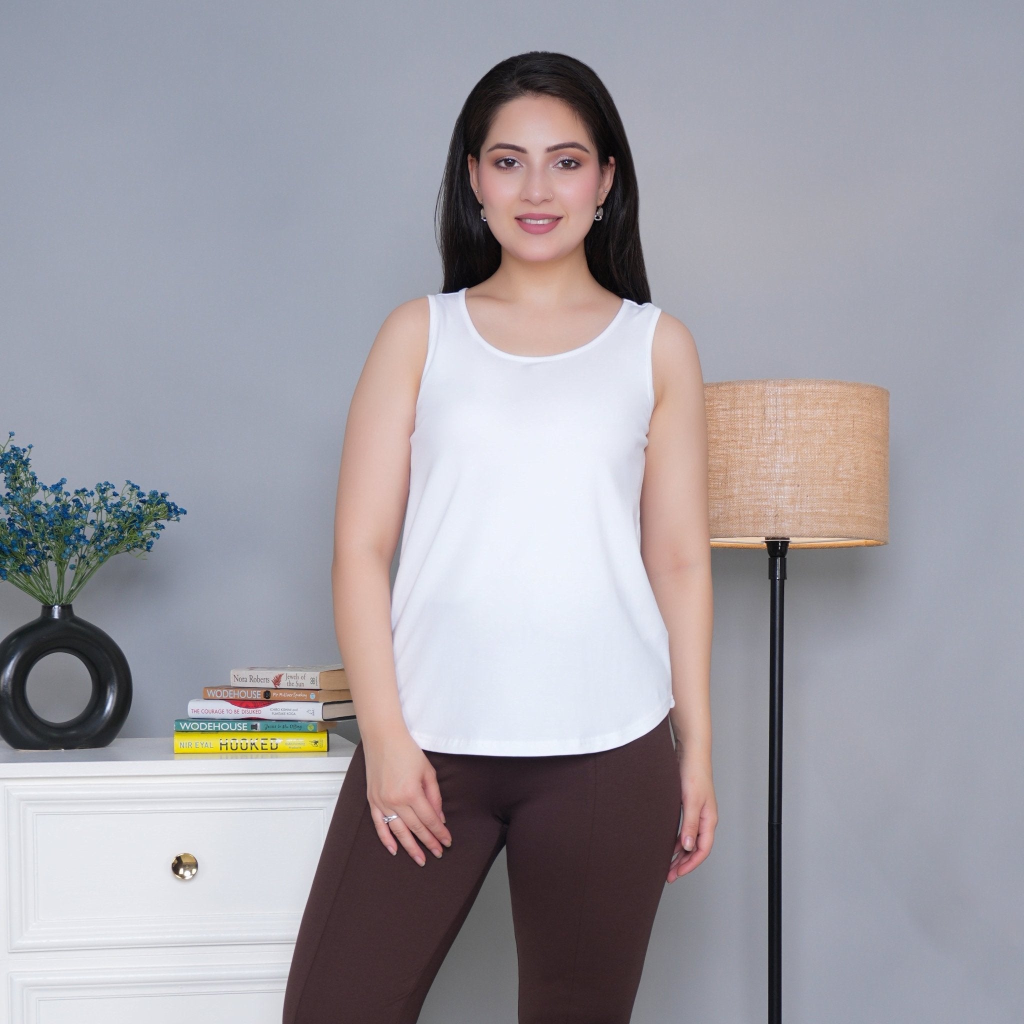 White Cotton vest [100% Cotton spandex] - Cotton vest