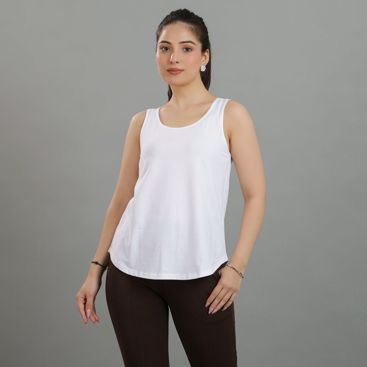 White Cotton vest [100% Cotton spandex] -Cotton vest