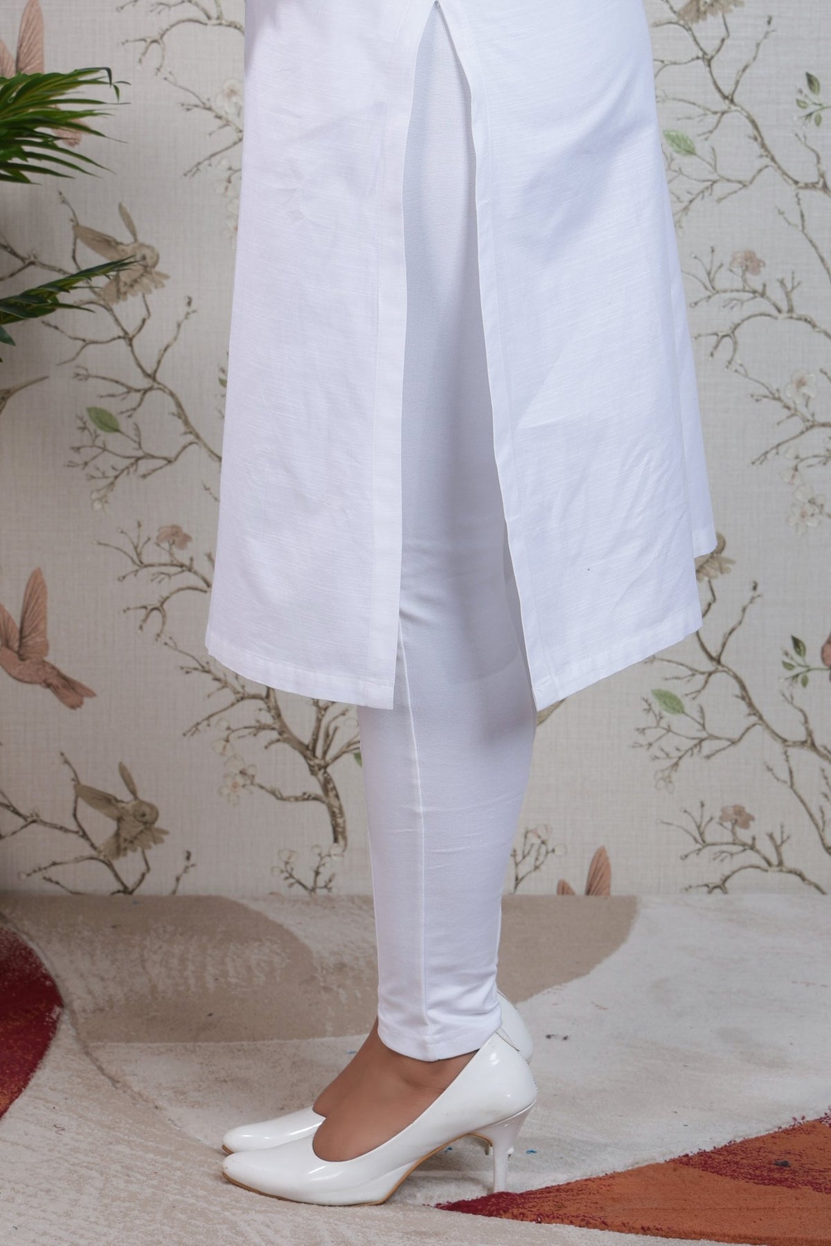White Linen Long kurta -Long kurta