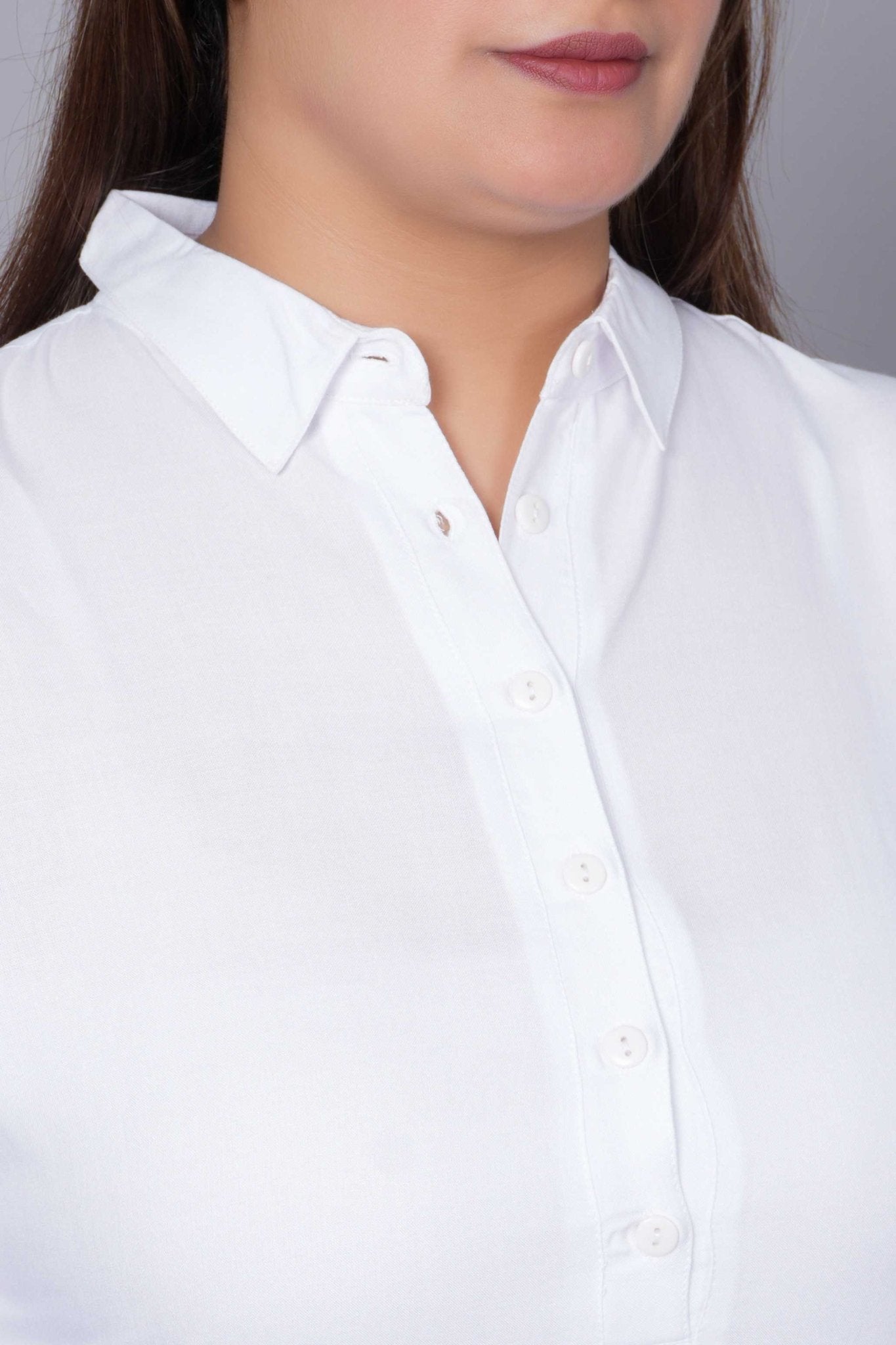 White Longline shirt [ 100% Rayon, Liva Certified ] - Long line shirt