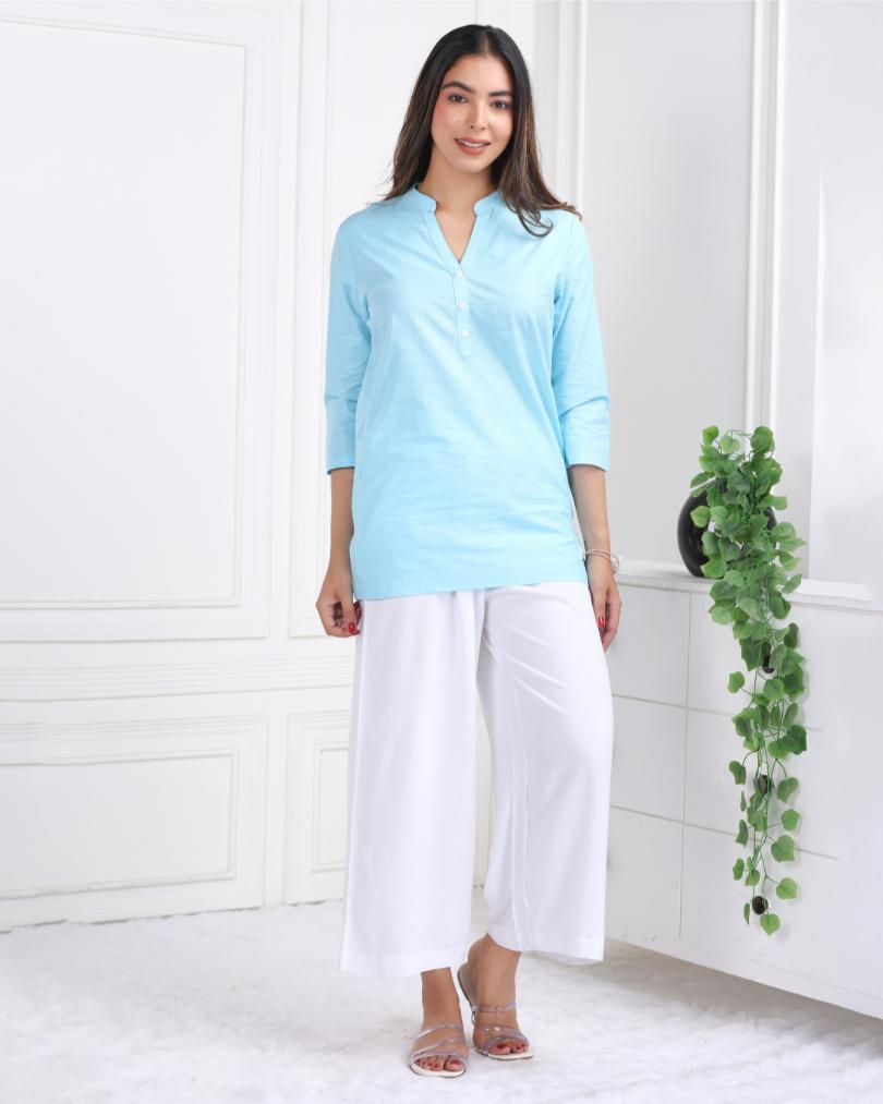 White rayon palazzo [ 100% Rayon, Liva Certified ] - Palazzo