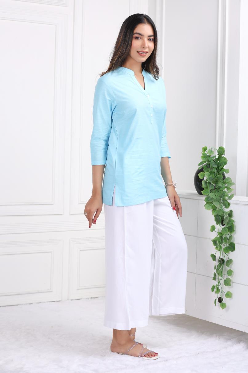 White rayon palazzo [ 100% Rayon, Liva Certified ] - Palazzo