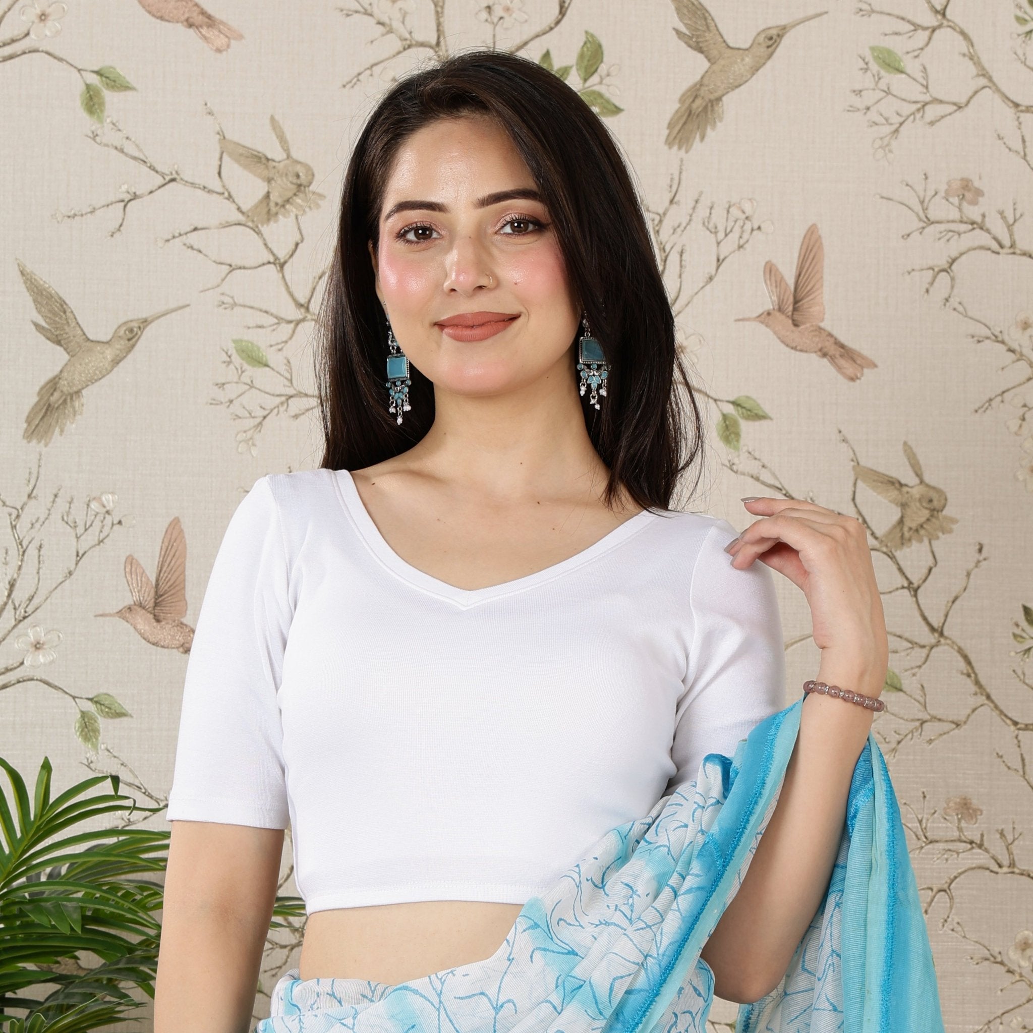 White Rib Blouse [ 100% USA HQ Cotton, 280 GSM non transparent fabric ] -Rib blouse