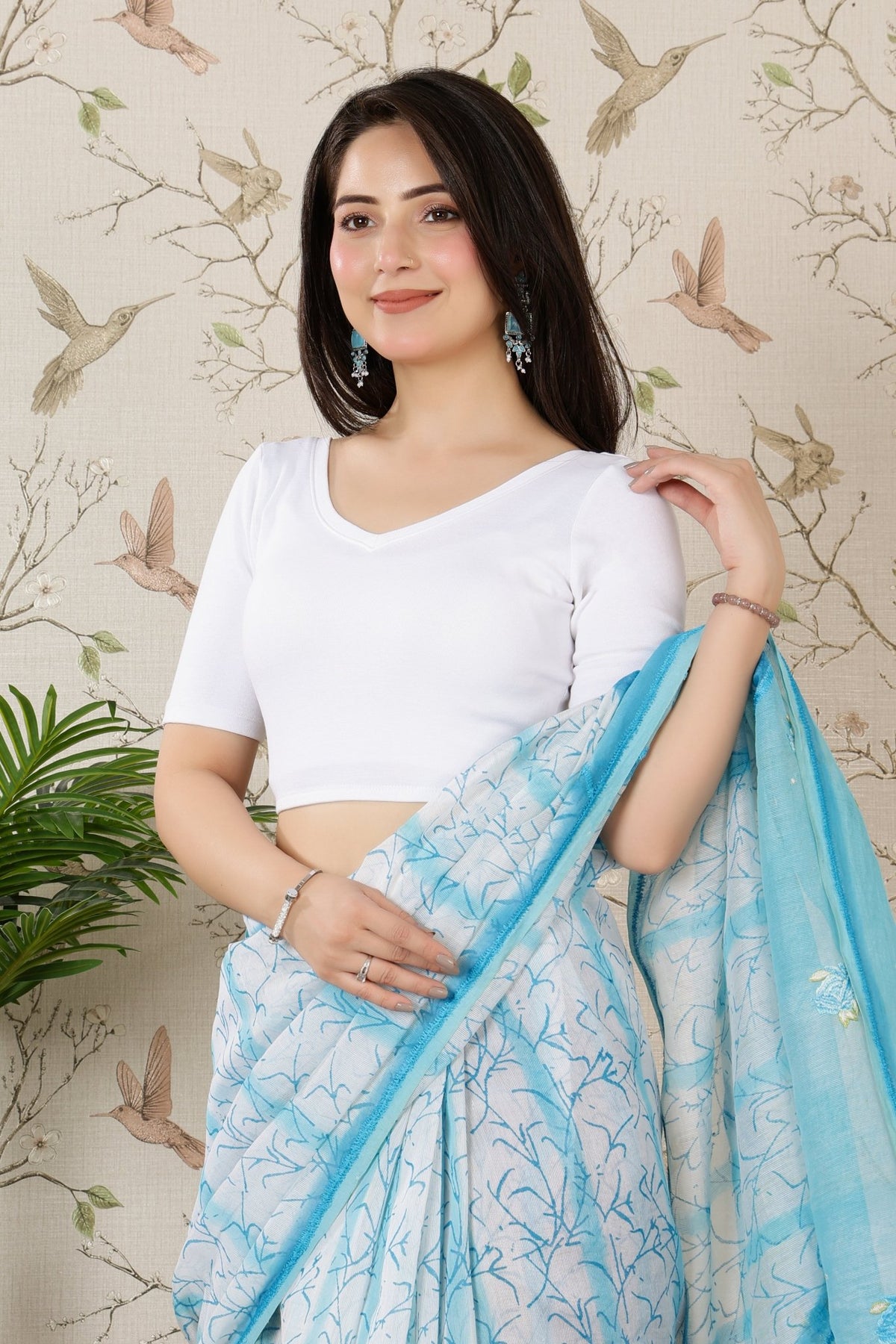 White Rib Blouse [ 100% USA HQ Cotton, 280 GSM non transparent fabric ] -Rib blouse