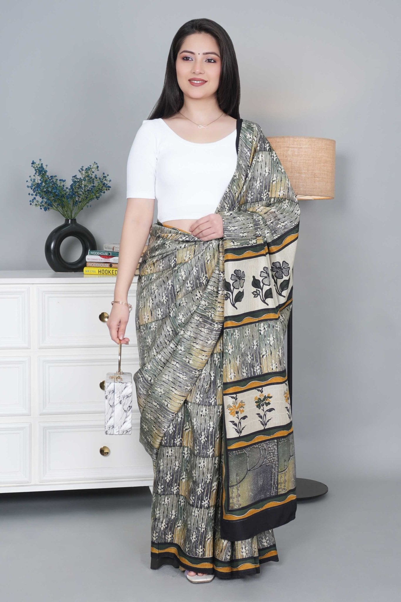 White Rib Roundneck Half Sleeve Blouse [ 100% USA HQ Cotton, 280 GSM non transparent fabric ] - Rib blouse