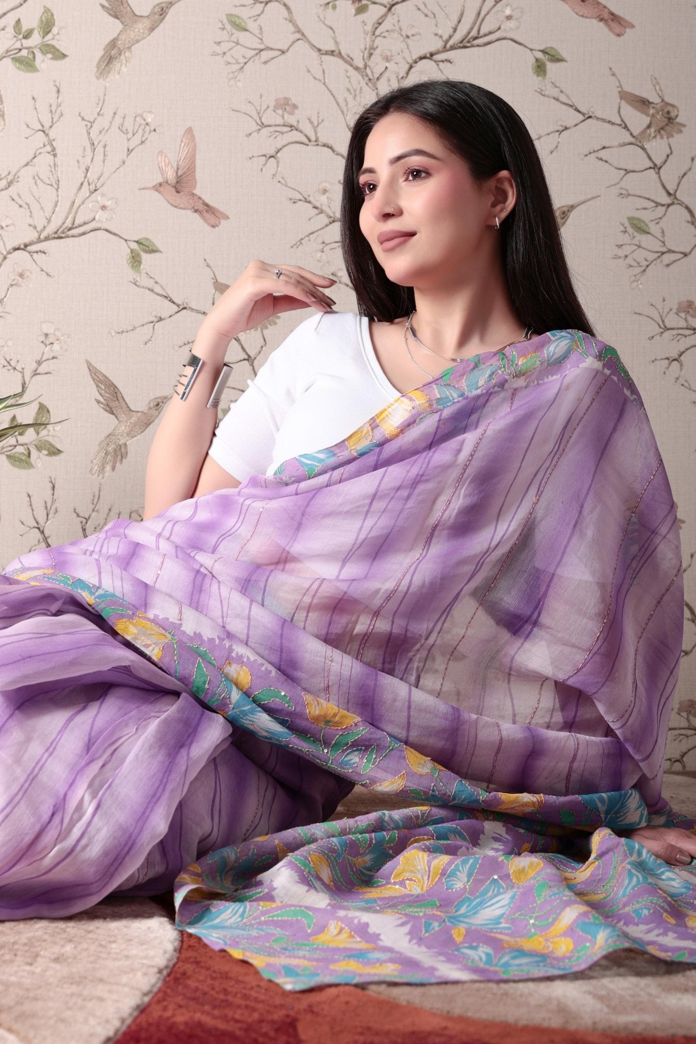White Rib V Neck Half Sleeve Blouse [ 100% USA HQ Cotton, 280 GSM non transparent fabric ] -Rib blouse