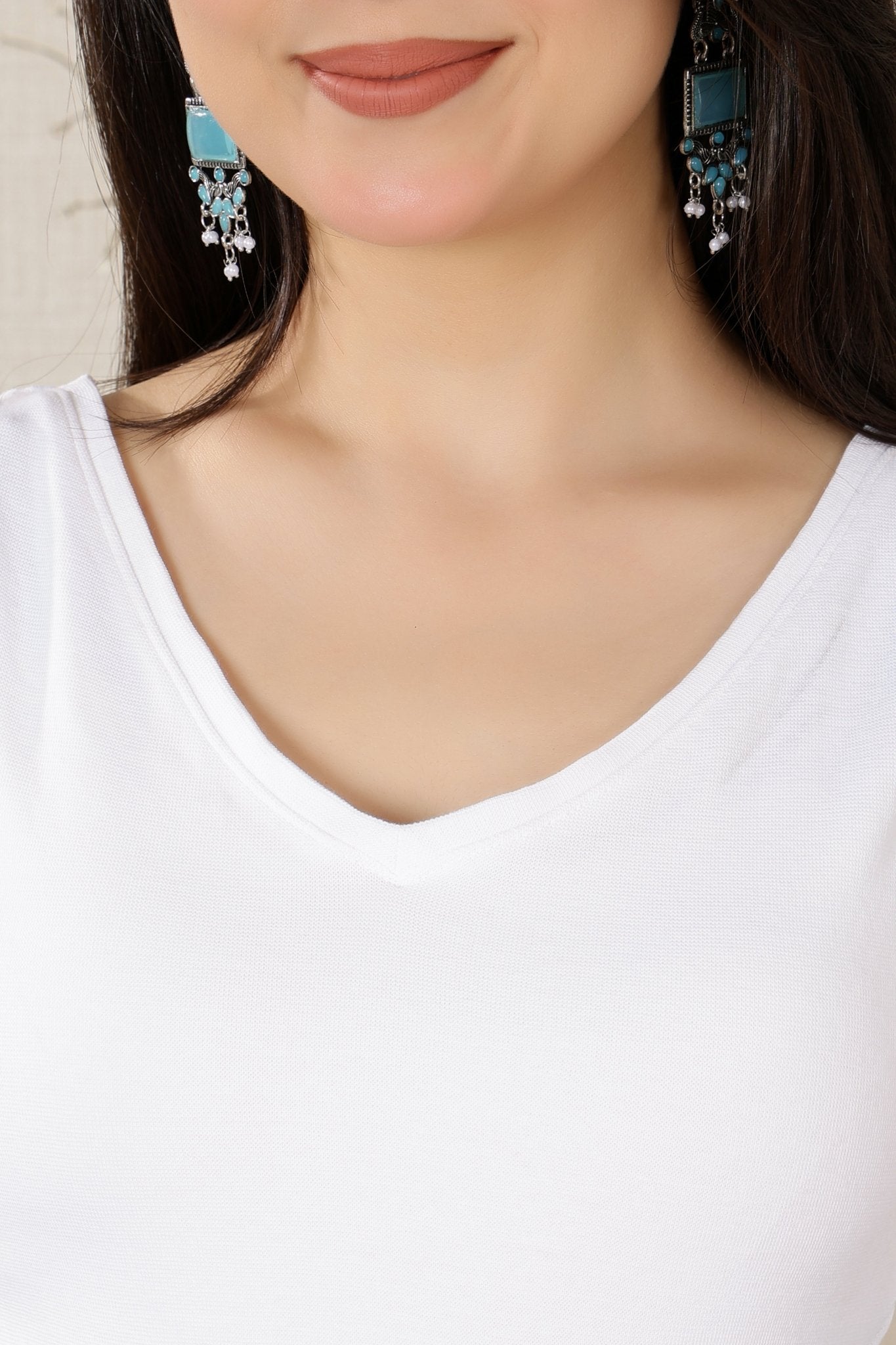 White Rib V Neck Sleeveless Blouse [ 100% USA HQ Cotton, 280 GSM non transparent fabric ] -Rib blouse