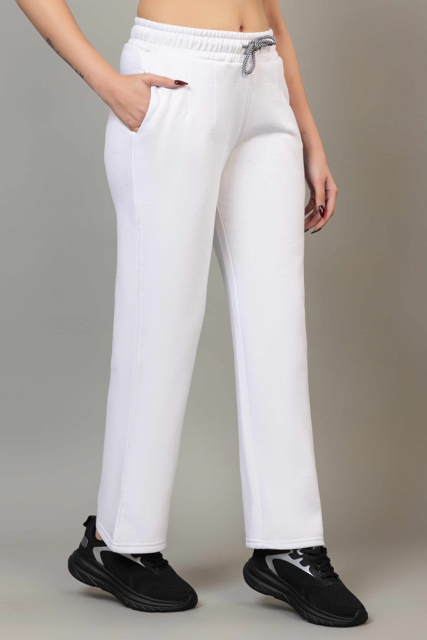 White winter warm straight fit pants - Winter straight pant