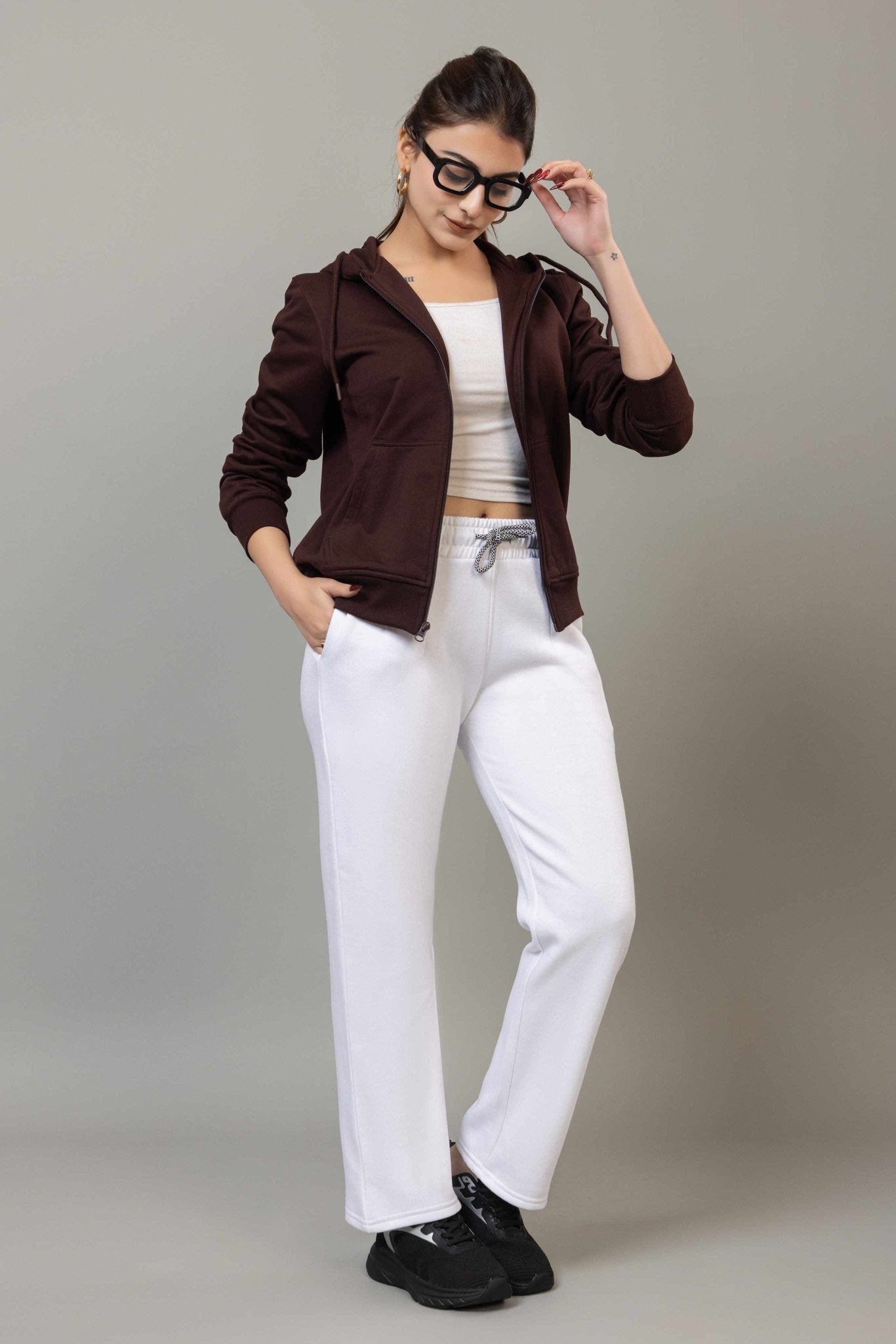 White winter warm straight fit pants - Winter straight pant