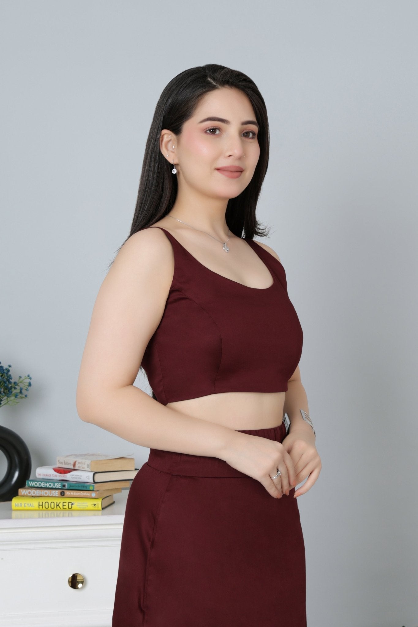 Wine blouse made from premium cotton - Blouse