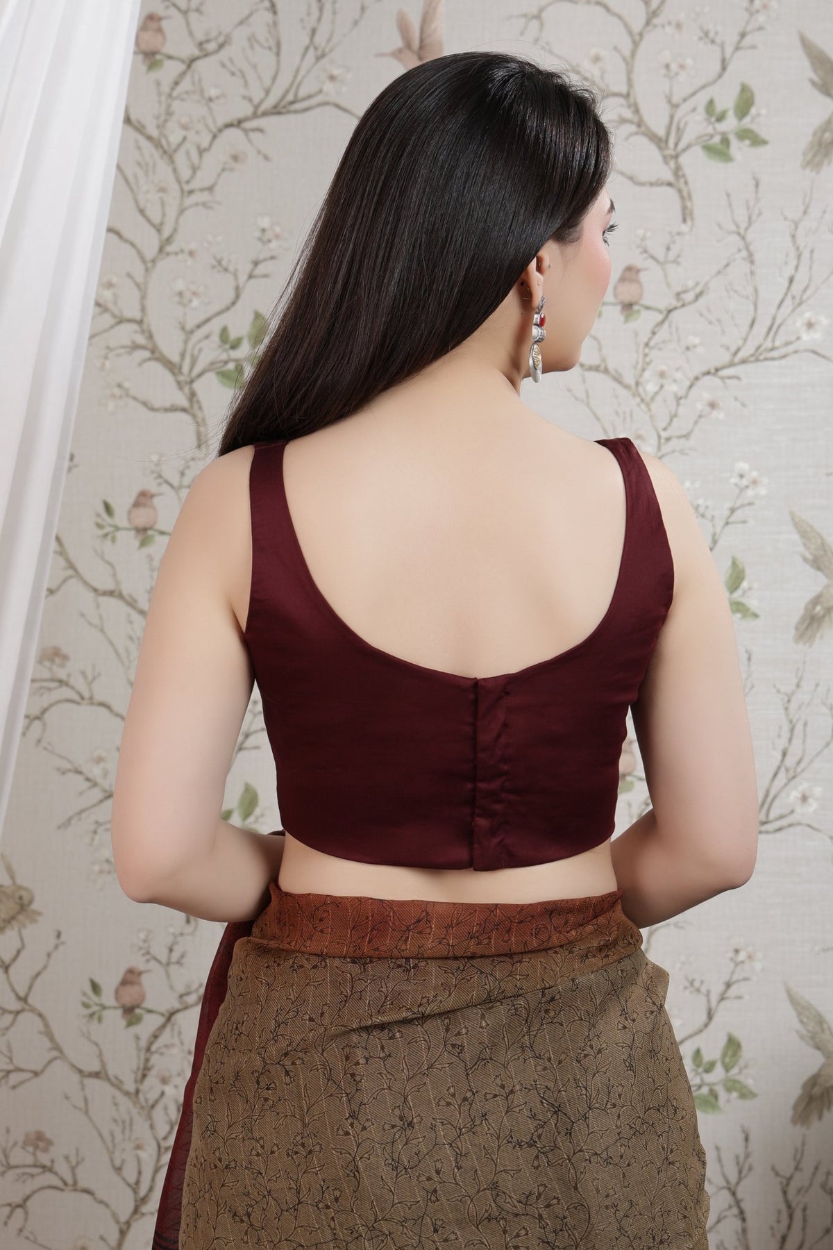 Wine blouse made from premium cotton -Blouse