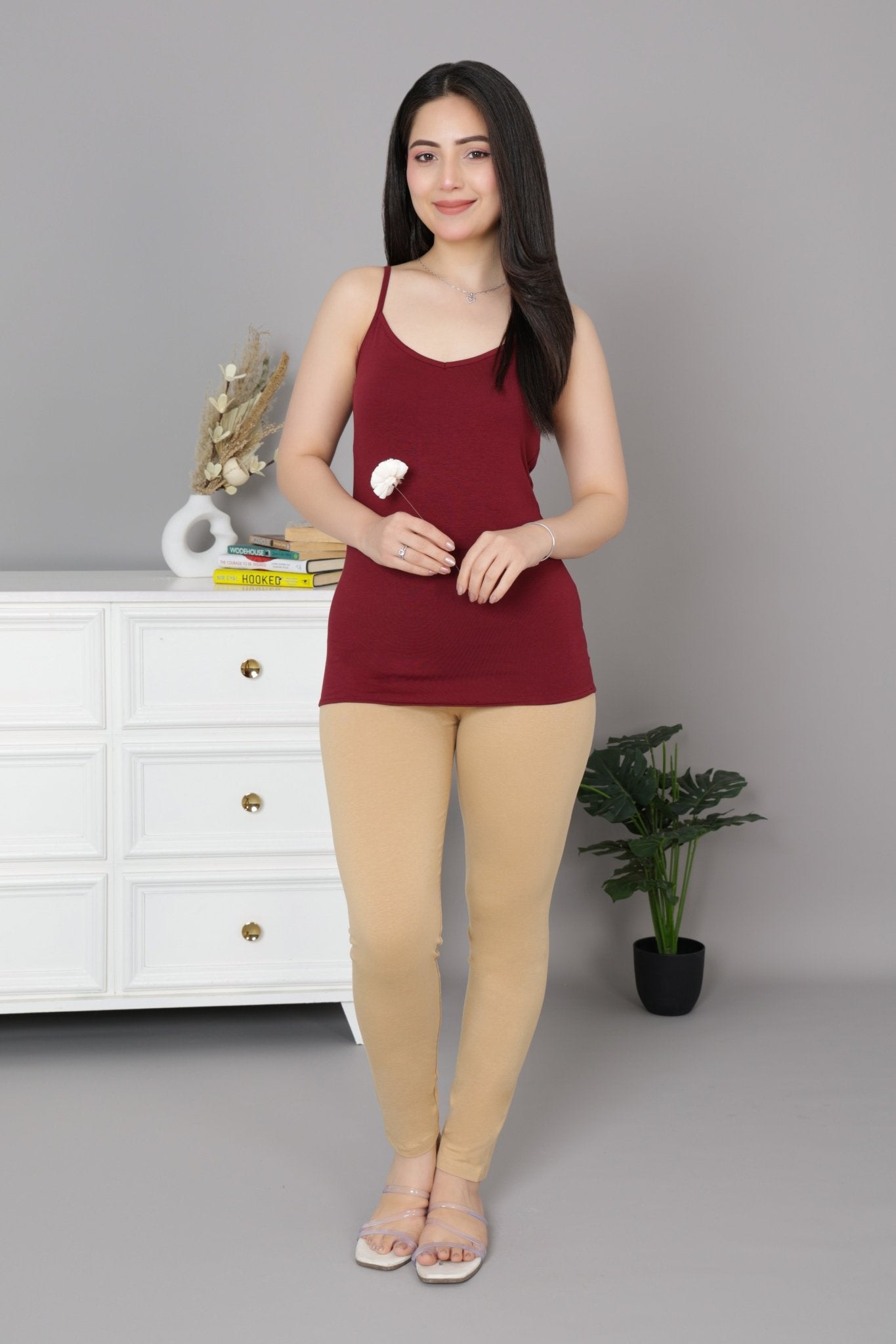 Wine Cotton Camisole [100% Cotton spandex] - Cotton camisole
