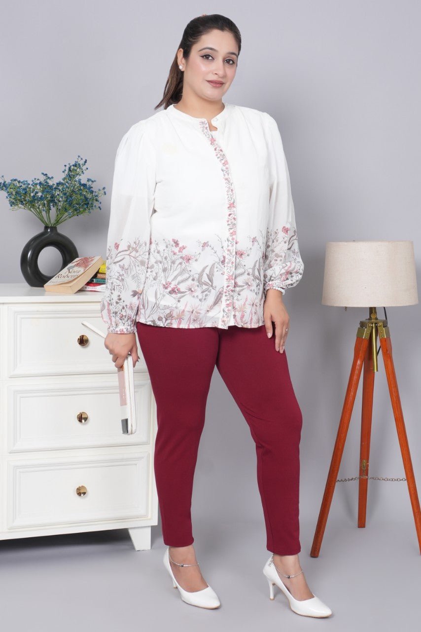 Wine cotton lycra legging - Cotton legging