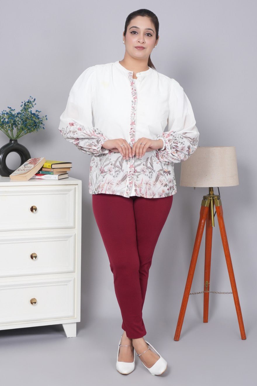 Wine cotton lycra legging - Cotton legging